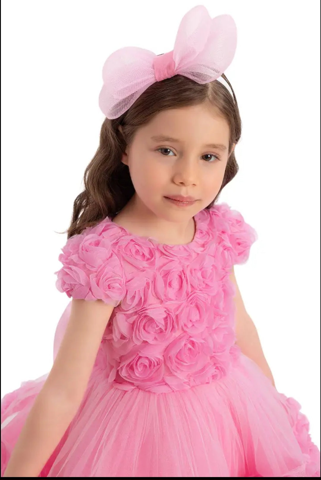 pink Rose Ruffle First Birthday Dress – Baby Girl Party Dress