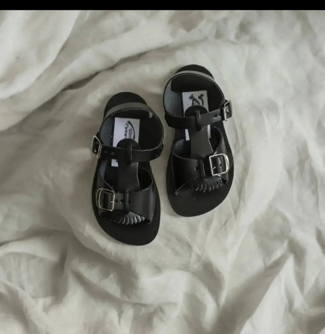 Classic Kids Leather Sandals – Adjustable Buckle Summer Shoes (Multiple Colors)