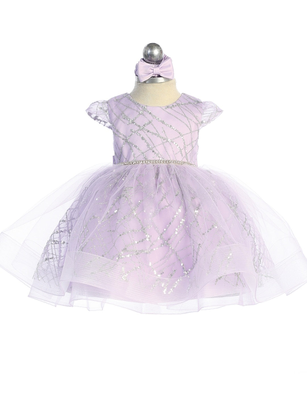 Lilac Sparkle Tulle Baby Dress – First Birthday & Special Occasion Outfit