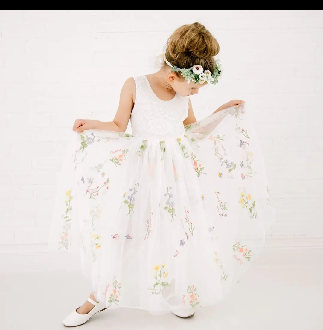 Girls Floral Tulle Dress – Toddler to Big Kid (2T–9Y) | Birthday, Flower Girl, Special Occasion