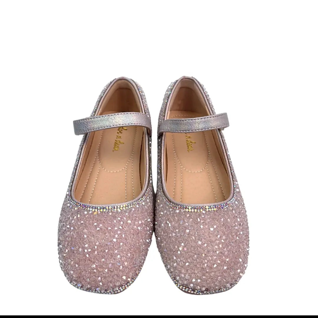 Girls Pink Sparkly Dress Shoes – Glitter Mary Jane Party & Wedding Shoes