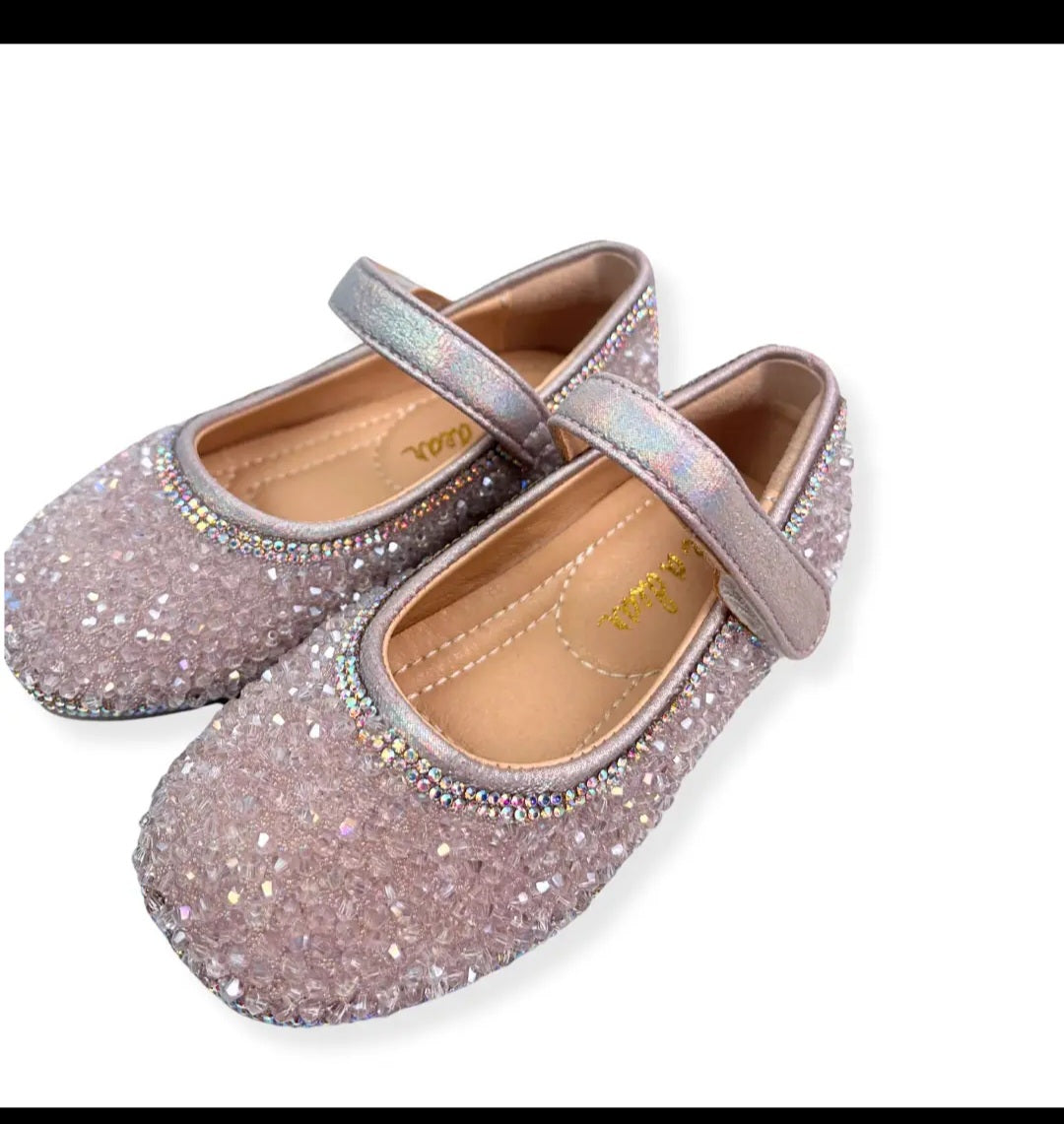 Girls Pink Sparkly Dress Shoes – Glitter Mary Jane Party & Wedding Shoes