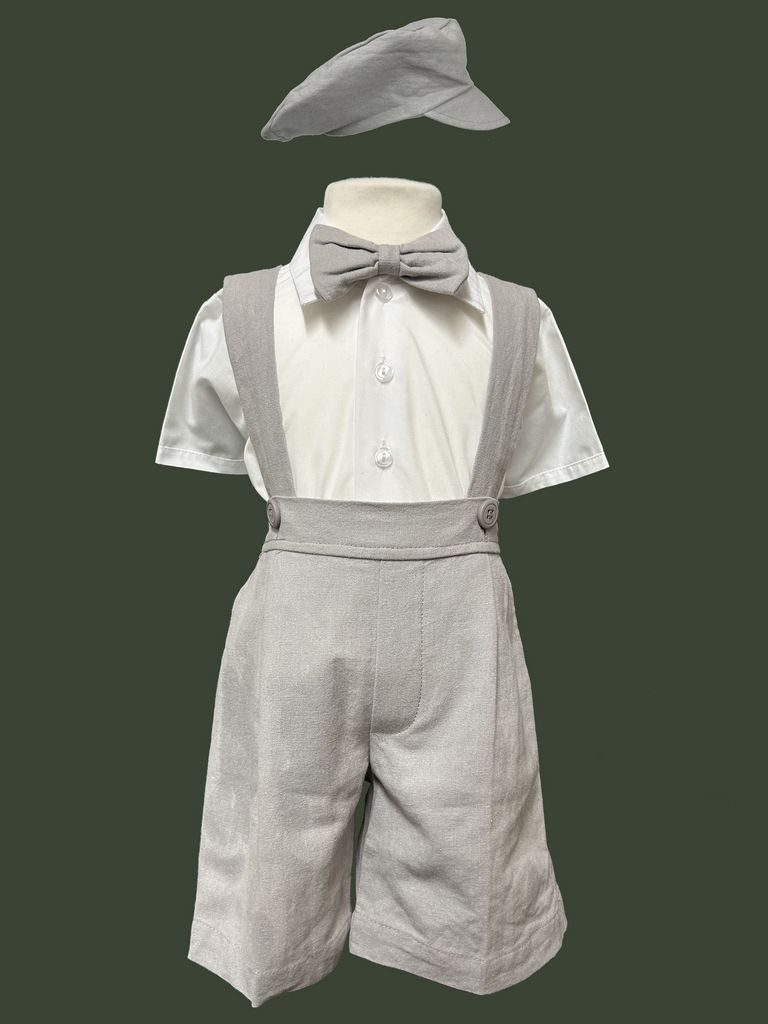 Baby Boy Formal Outfit  Set with Suspenders & Bow Tie