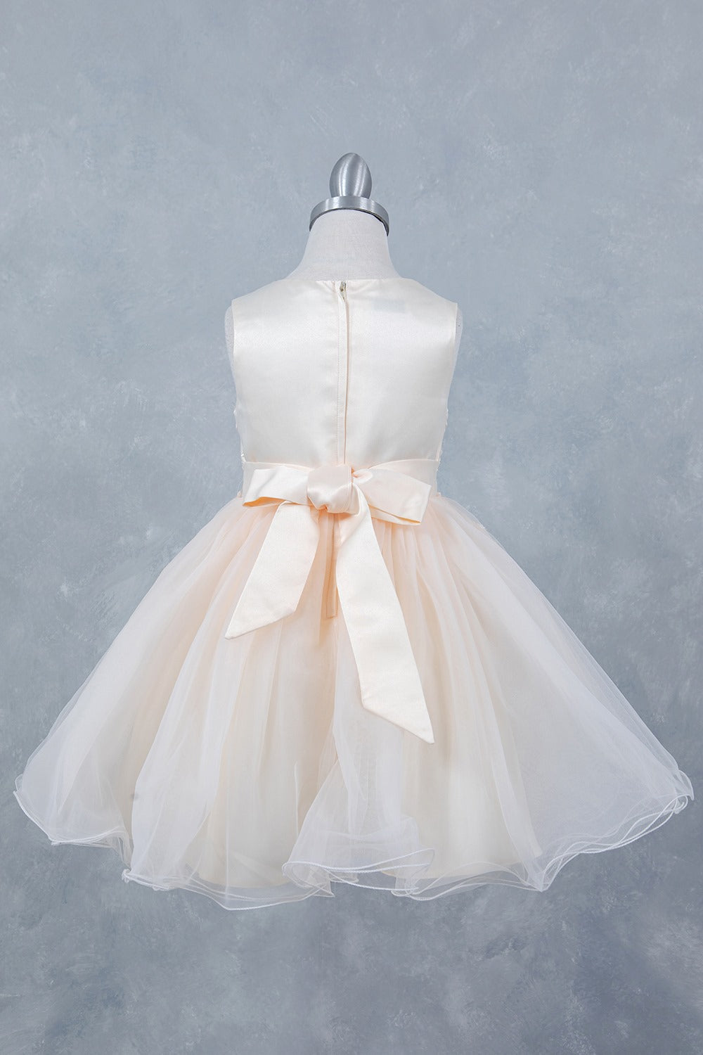 Elegant champagne tulle flower girl dress