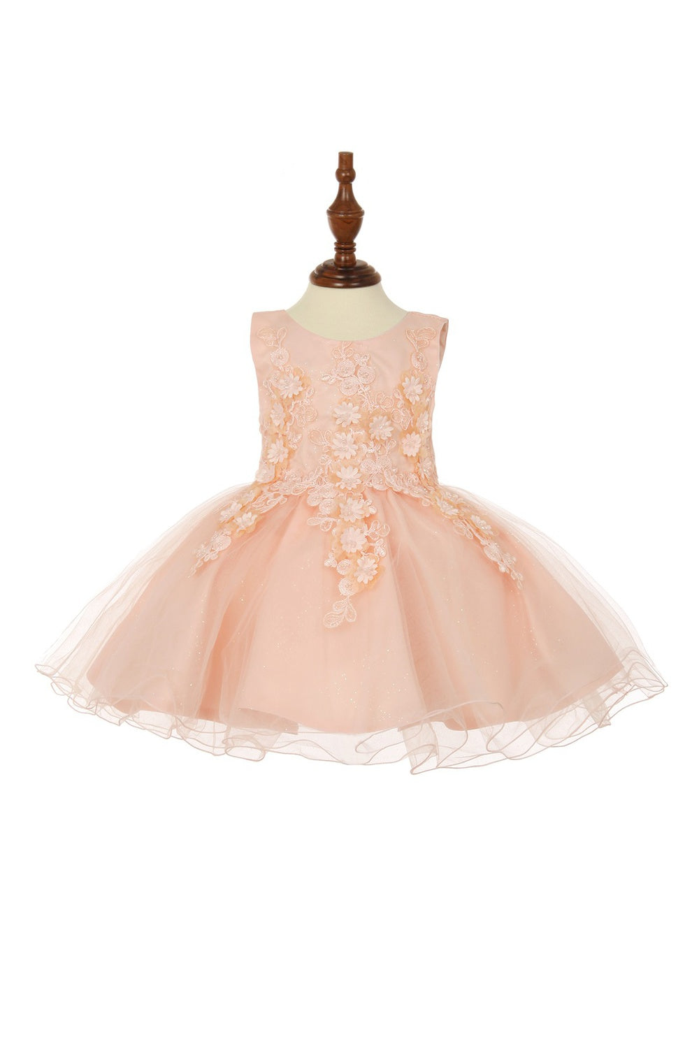 3D Floral Lace Tulle Dress – Perfect for Flower Girls & Special Occasions