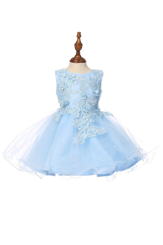 3D Floral Lace Tulle Dress – Perfect for Flower Girls & Special Occasions