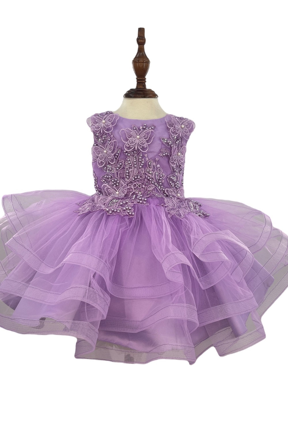 Lilac 3-Layered Butterfly Baby Dress – A Dreamy Fairytale Look