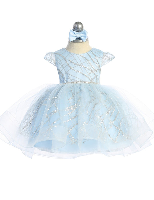 Baby Girl First Birthday Dress – Sparkly Tulle Party Dress with Bow